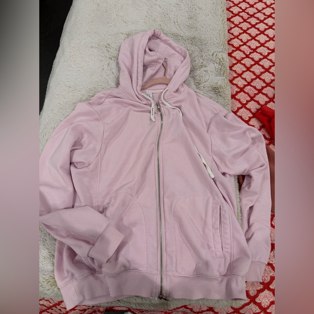 Nylora cute women’s pink sweat set with zip up hoodie and wide leg sweatpants